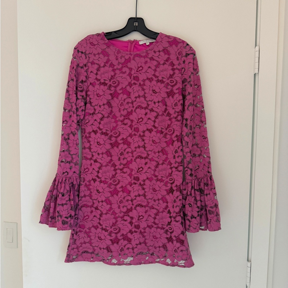 ALEXIS mini lace magenta dress size small